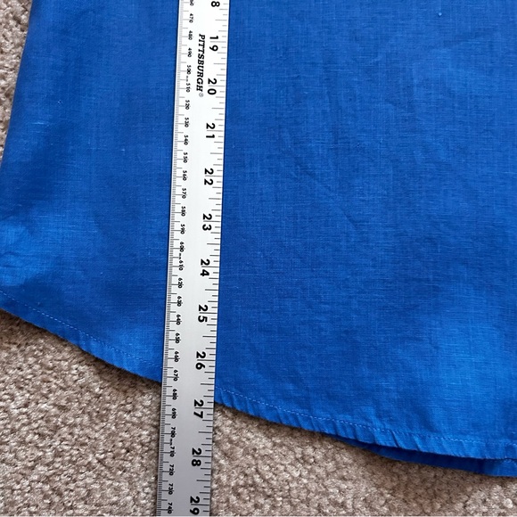 Eileen Fisher Long Sleeve Blue Linen Tunic Top - Picture 9 of 9